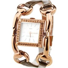 Women's Fashionable Alloy Analog Quartz Wrist Watch (Brown)gz0001031