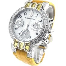 Women's Harry Winston 200/ucq32w Premier White Gold Yellow Diamonds Watch