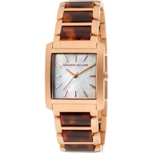 Women's White MOP Dial Rose Gold Tone IP Stainless Steel and Tort ...
