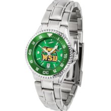 Wright State Raiders Competitor AnoChrome Ladies Watch with Steel Band and Colored Bezel