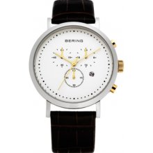10540-534 Bering Time Mens Brown Chronograph Watch