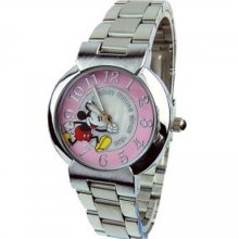 1304 1pc Couple Watches Steel Band Light Hands Girls Boys Cute Face Quartz