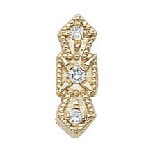 14k Yellow Gold Glatter Diamond Victorian Bracelet Slide Spacer