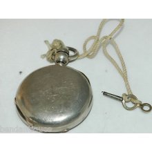 1885 Elgin Pocket Watch 18 Size Hunter Case Coin Silver