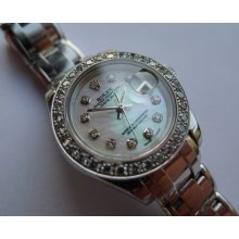 18k White Gold Rolex Pearlmaster Masterpiece T 69299 Ladies 29mm President