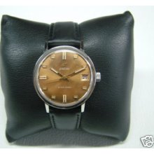 1960's Enicar Star Jewels Gold Dial Date Man's Watch