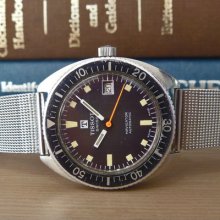 1972 Tissot [swiss] 'navigator' Tropical Dial Vintage Diver Watch Eta Cal. 2481