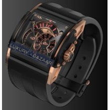 3 Minds (RG-Ti-Black/ Black-Red / Black Rubber Strap)