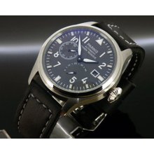 47mm Parnis Big Pilot Gray Dial Power Reserve Automatic Mans Watch 094c