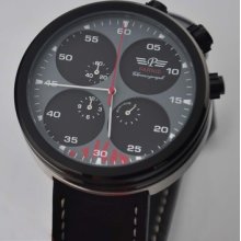 48mm Parnis Gray Black Sandwich Dial Pvd Stopwatch Quartz Mens Watch P804