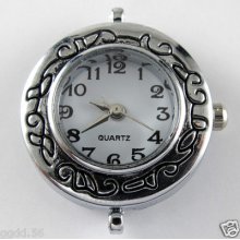5pcs Fashionable Arrive Quartz Silver Tone Watch Faces For Beading W05