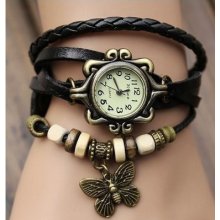 6 Colorfashion Classic Elegant Leather Strap Roma Number Dial Quartz Woman Watch