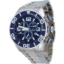Adee Kaye Ak5434-m Men's Stainless Steel Blue Dial Sports Chronograph Watch
