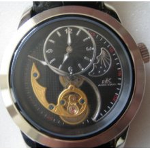 Adee Kaye Men's Watch Skeleton Automatic 21 Jewels Stainless S Original