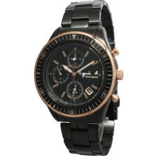 Agnes B Black Rose Gold Chronograph Men's Watch Bf3003