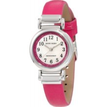 AK Anne Klein Women's 10-9887MPMA Silver-Tone Pink Patent Leather Strap Watch