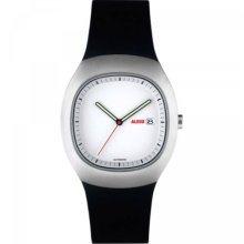 Alessi Unisex Automatic Watch With White Dial Analogue Display And Silver Plastic Or Pu Bracelet Al21000