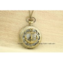 anchor Pocket Watch Necklace mens jewelry