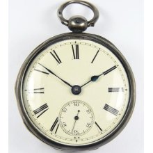Antique English Silver Fusee Open Face Pocket Watch James Watt Liverpool 1829