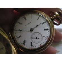Antique Ladies Elgin Pocket Watch 3/0 Size Hunting Case