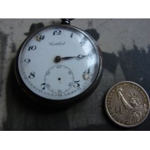 Antique Pocket Watch / Old Body Case with Movement and Dial / Altered Art Assemblage Industrial art steampunk supply / Cortibert watch