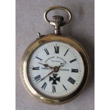 Antique Swiss Open Case Pocket Watch Roskopf Systeme / Viribus Unitis