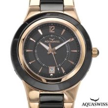 Aquaswiss Aqc91g001 Swiss Movement Unisex Watch Black/rose/black/rose