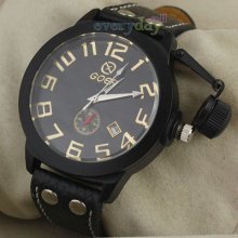 Arabic Number Men Casual Fashion Black Automatic Date Watches Charm Goer