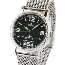 Aristo 4H262-TT Aviator Swiss Automatic Watch with Mesh Bracelet, Sapphire Crystal