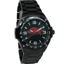 Arkansas University Razorbacks wrist watch : Arkansas Razorbacks Stainless Steel Warrior Watch - Black