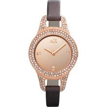 Armani Exchange Brown Leather Ladies Watch AX4134