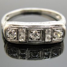 Art Deco Diamond Band, Filigree, Wedding Band, Dinner Ring, Anniversary Gift RGDIA764D