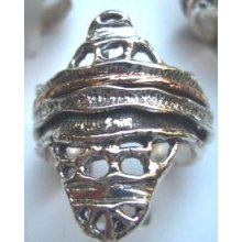 Artistic Israeli boho ring jewelry ethnic silver gold jewellery bague