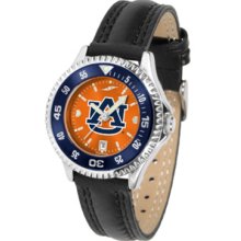 Auburn Tigers Competitor Ladies AnoChrome Watch with Leather Band and Colored Bezel