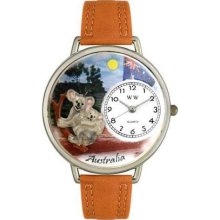 Australia Tan Leather And Silvertone Watch #U1420001 ...