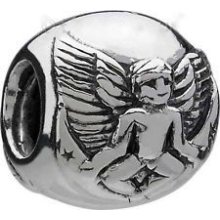 Authentic Chamilia Retired Silver Angel Bead925 Sterling Gc-2 With Box