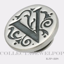 Authentic Kameleon Sterling Silver Letter V Jewelpop Kjp22si