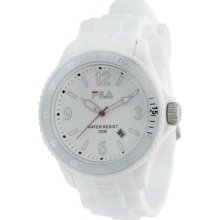 Authentic Unisex Fila Watch, White Silicone Band Fa1023-g