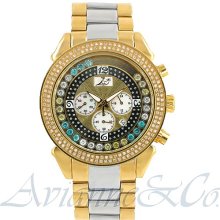 Avianne & Co. Mens Ice Trend Two Tone Diamond Watch 0.78 Ctw