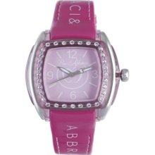 Baci Abbracci Women's Pink Patent Leather Crystal Bezel Watch ...