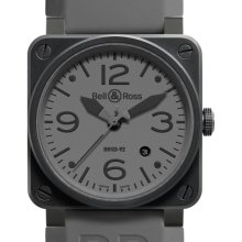 Bell and Ross Commando Automatic Grey Dial Matte Black PVD Mens Watch BR0392-COMMANDO
