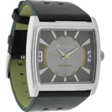 Ben Sherman Mens Watch, Black Faux Leather Strap, R924