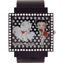 Betty Boop Bangle Watch Rhinestones Black