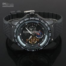 Big Off Day And Night Shift Black Dial Pu Band Automatic Mechanical