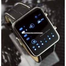 Binary Blue Led Digital Men's/ Ladies Fashion Watch