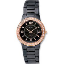 Black Ceramic Rose Gold-plated Oversized Watch