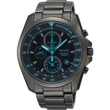 Black Stainless Steel Case and Bracelet Black Dial Chronograph Date Display