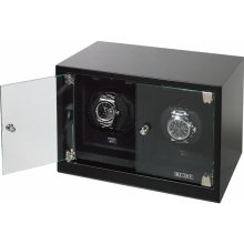 Boxy Double Automatic Watch Winder WIth Storage Case and Power Adaptor