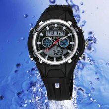 Boys Mens Sport Black Fashion Date Army Analog Waterproof Quartz Wrist Watch