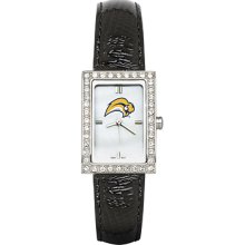 Buffalo Sabres Ladies Allure Watch Black Leather Strap
